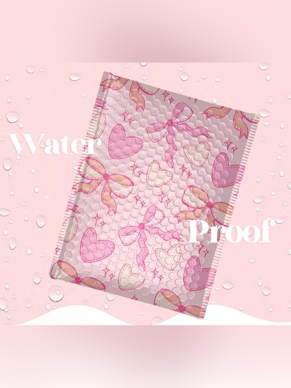 Pretty Packages 4x7 Bubble Shipping Mailers 30 pack with bow & heart design